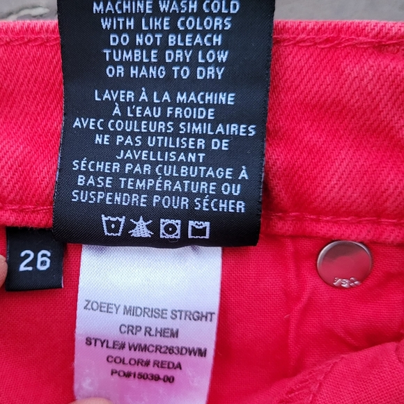 Red Hudson Midrise Straight Crop with hem - Picture 10 of 11